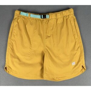 Topo Designs Shorts Mens Large Yellow Gold River Hiking Fishing Camping Belted